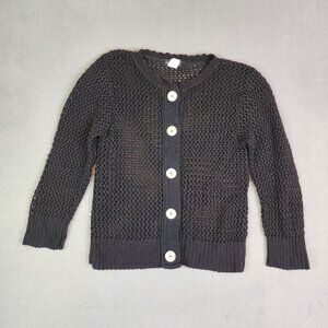Armand & Alba Cardigan Sweater Womens Large Black Knitted Button Up